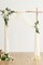 Artificial Wedding Arch Flowers Kit Pack of 4 White Sage Floral Swags with Chiffon Drapes Silk Rose Arch Decor for Ceremony Backdrop Reception Party